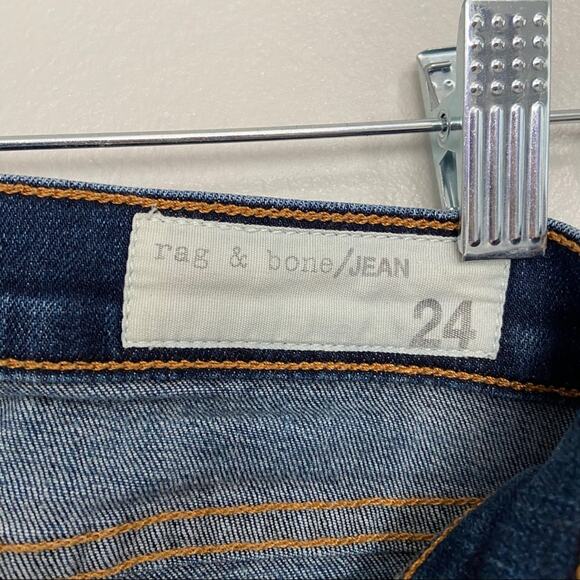 Rag & Bone Capri Jeans In Dark Shredded Size 24 - Picture 9 of 10